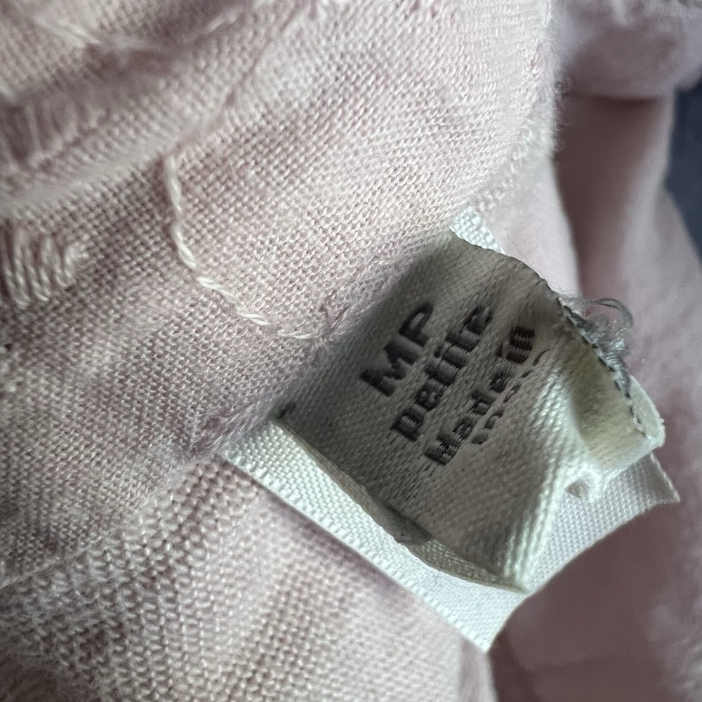 J. JILL COTTON LINEN LONG SLEEVE DENIM JACKET SIZE PM‎ PALE PINK BOHO COUNTRY CH - Picture 11 of 12